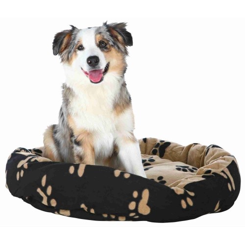 Cama redonda para cães Trixie Sammy com estampa preta e bege