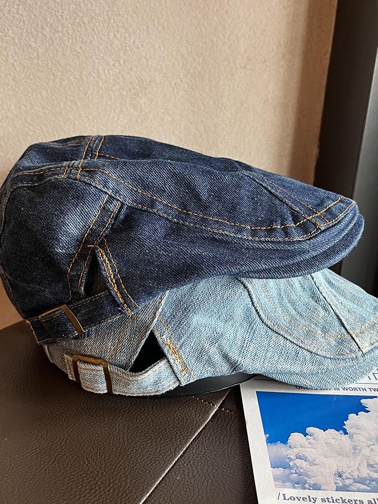 Cap Station - Denim krantenjongenspet