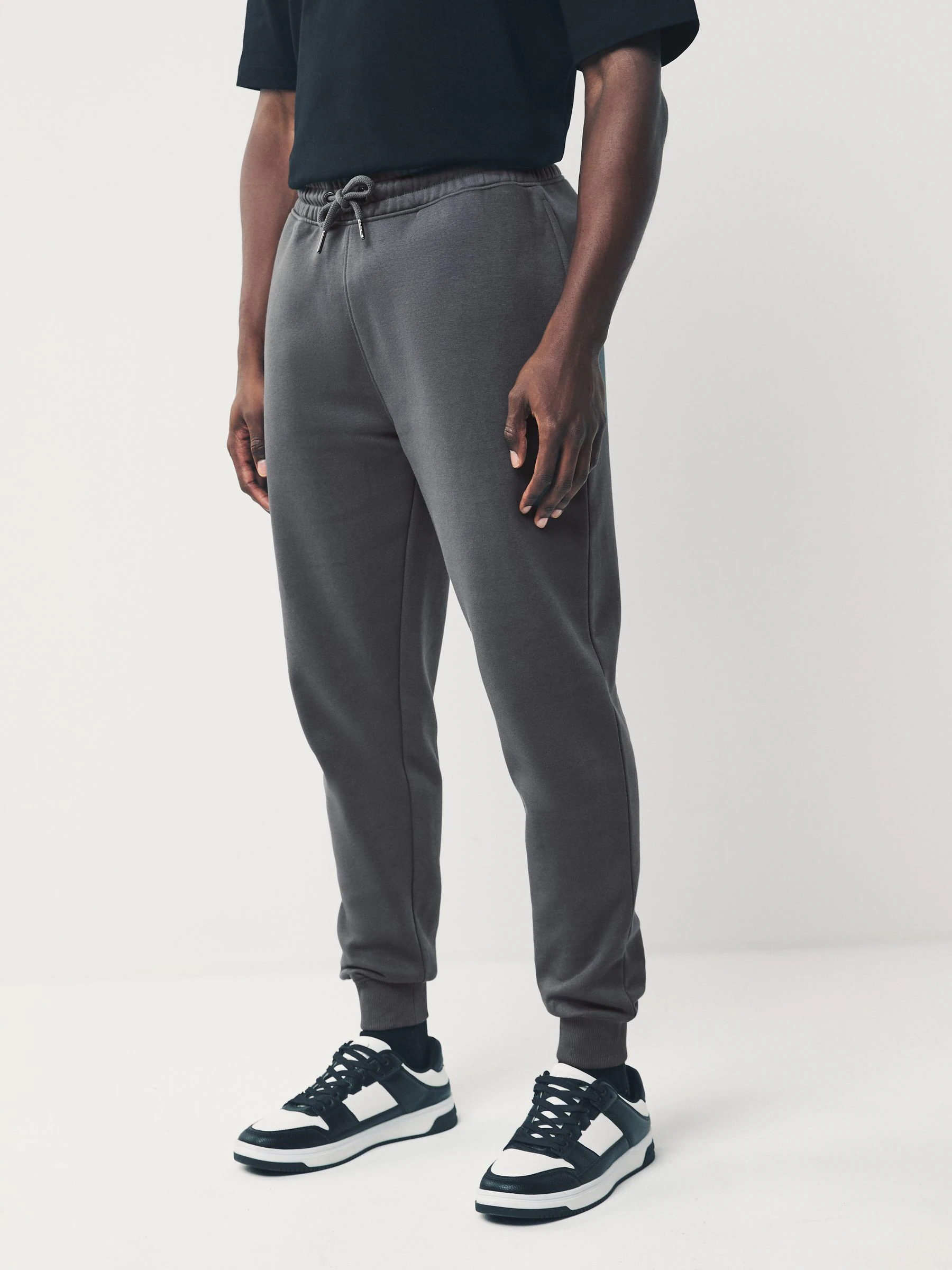 Leisteen grijs - Slim Fit - Katoenrijke Jersey Joggingbroeken