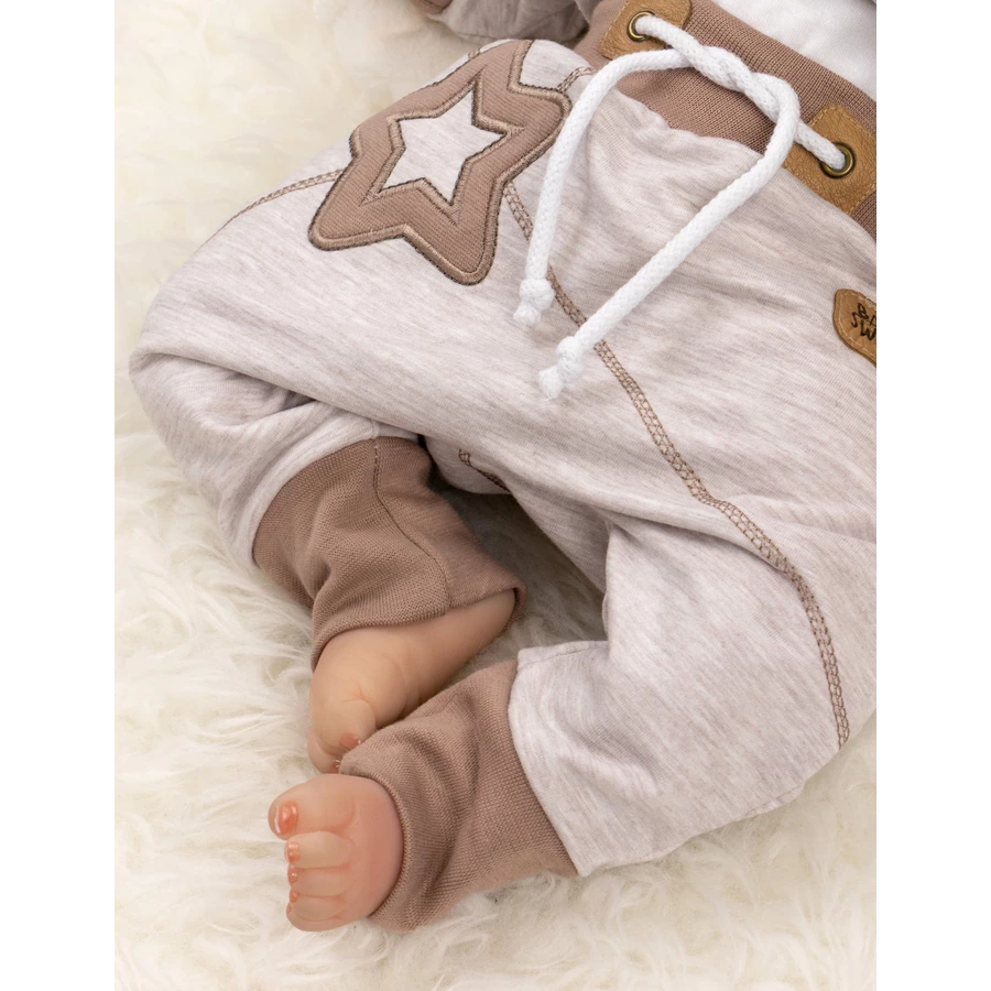 Baby Sweets 2tlg Set Shirt + Hose Patchwork Sterne beige