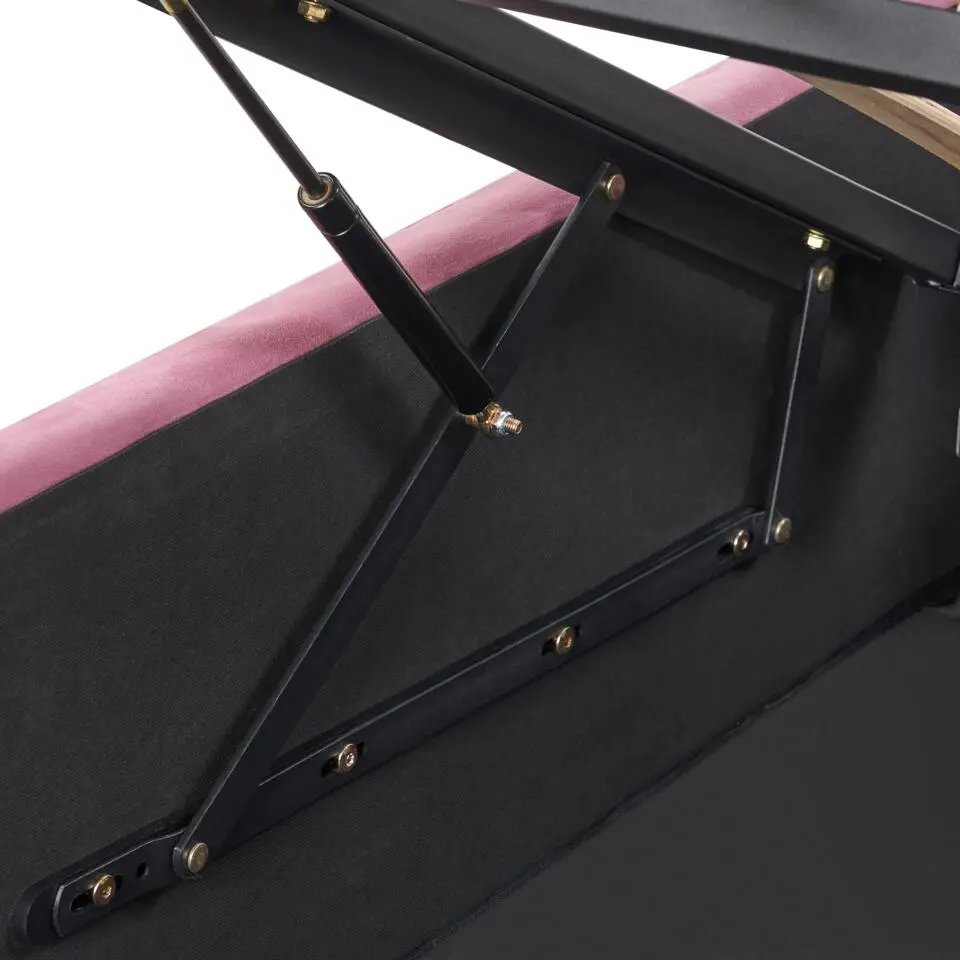 ROCHEFORT - Tweepersoonsbed - Roze - 160 x 200 cm - Fluweel