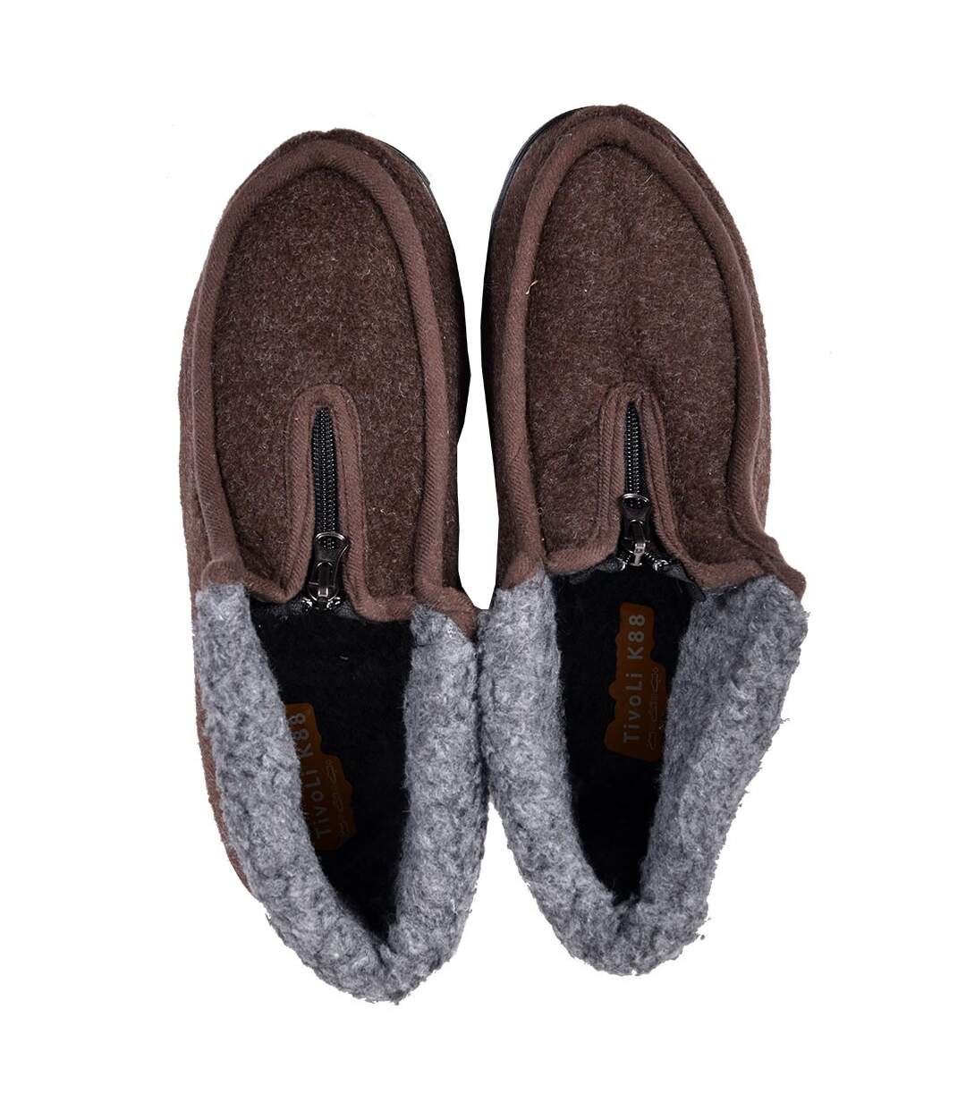 CHARENTAISE Homme Pantoufle ZIPPEE K88R6 MARRON