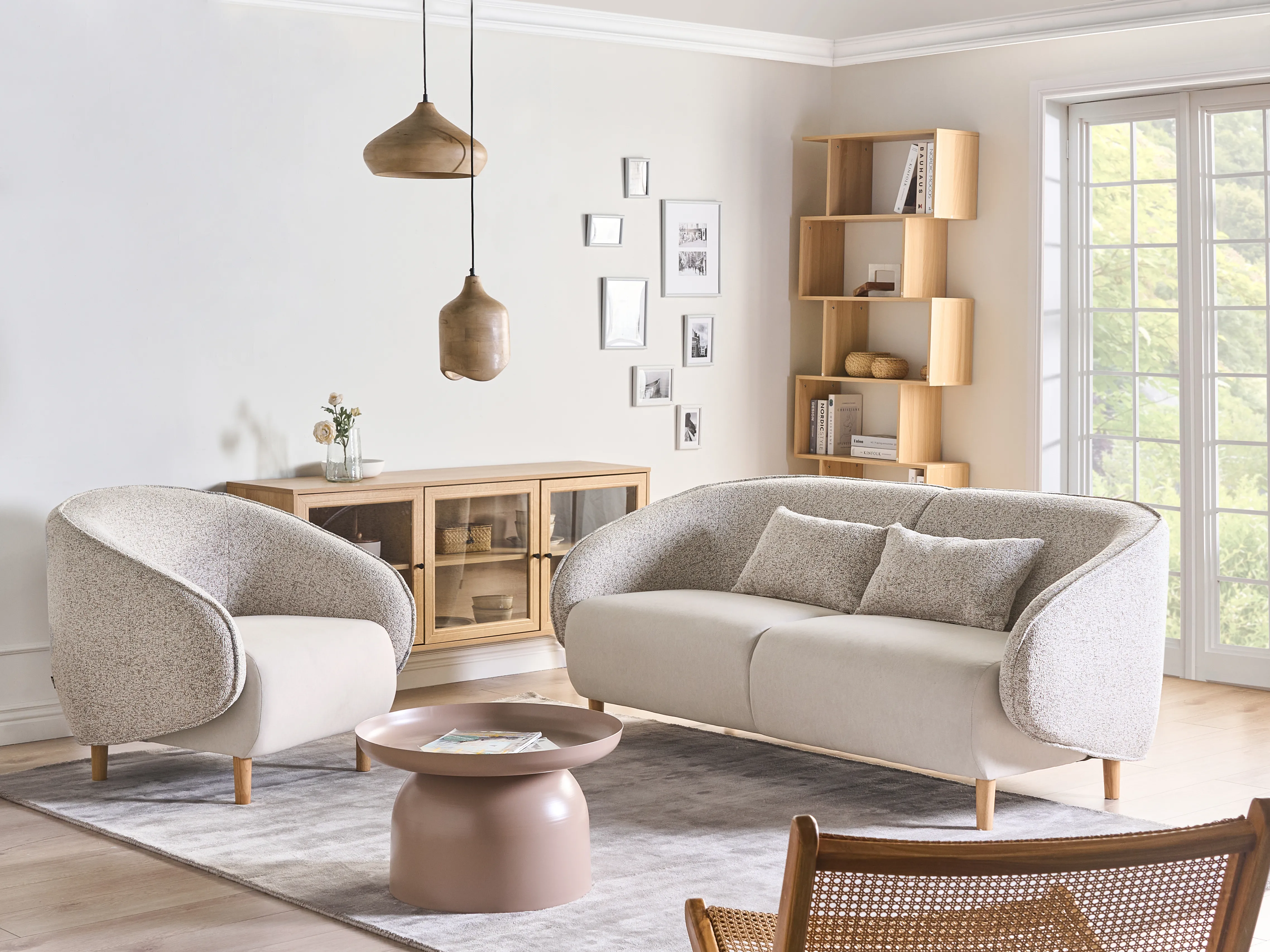Bankenset UMEA Stof Lichtbeige