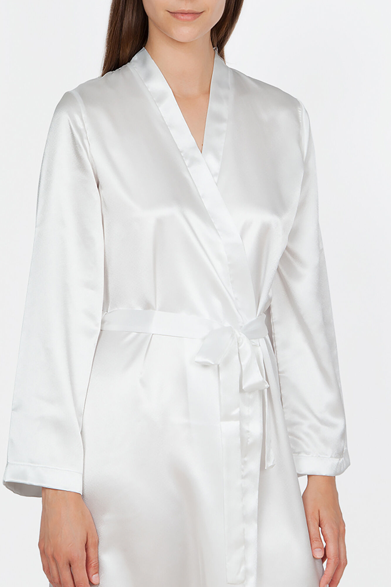 Vestido de noiva curto Ivette Bridal em cetim branco-bege para mulheres