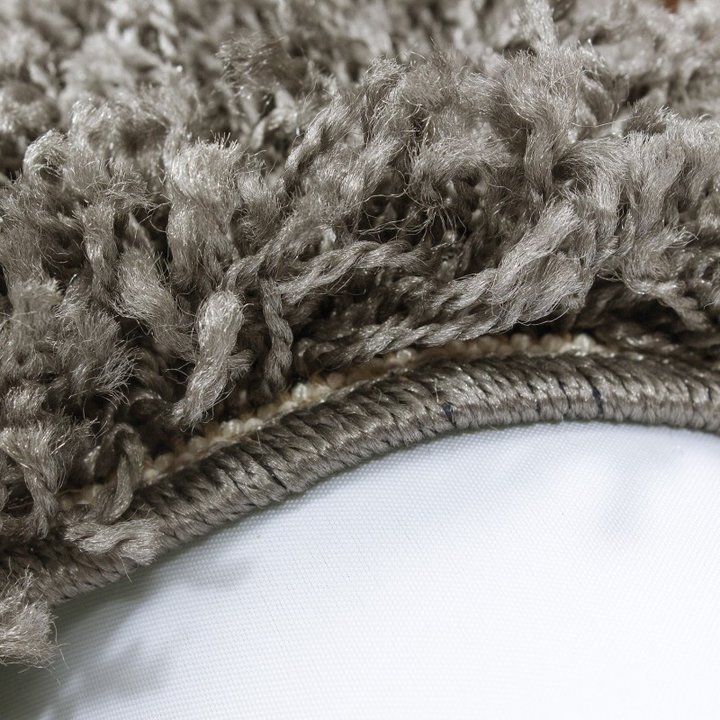 Rond Hoogpolig vloerkleed - Edge Taupe