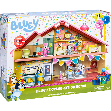 Bluey's fødselsdagsfest hus med tilbehør