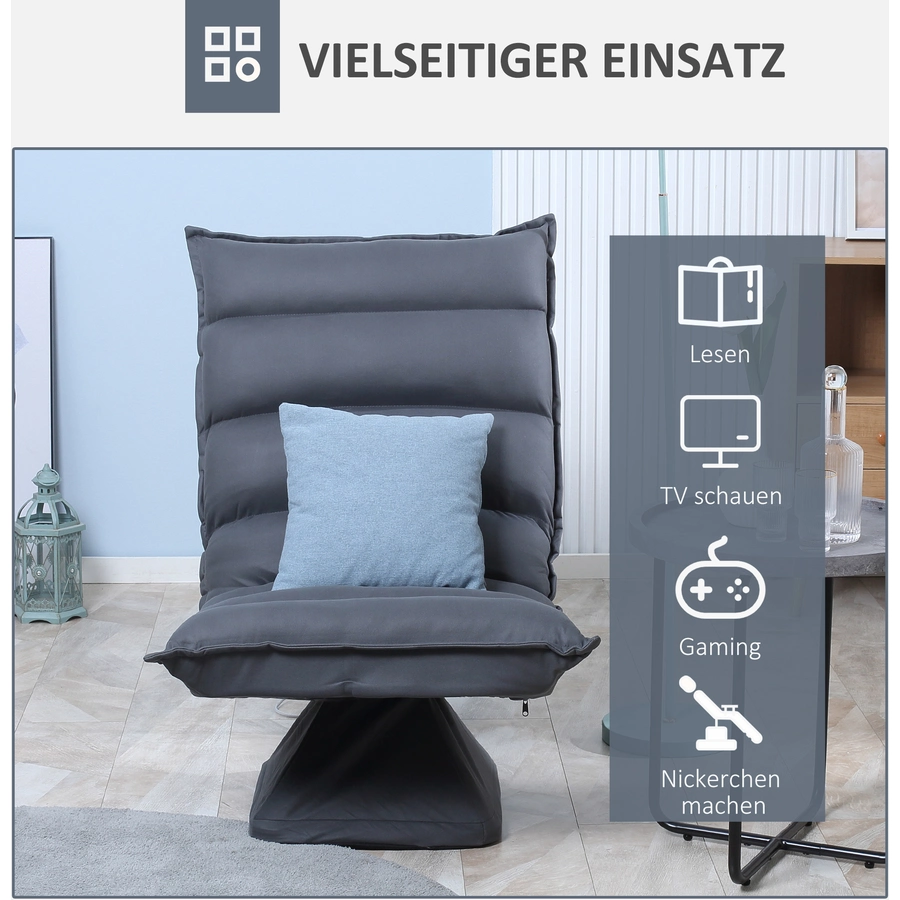 HOMCOM Bodensessel mit Sockel dunkelgrau