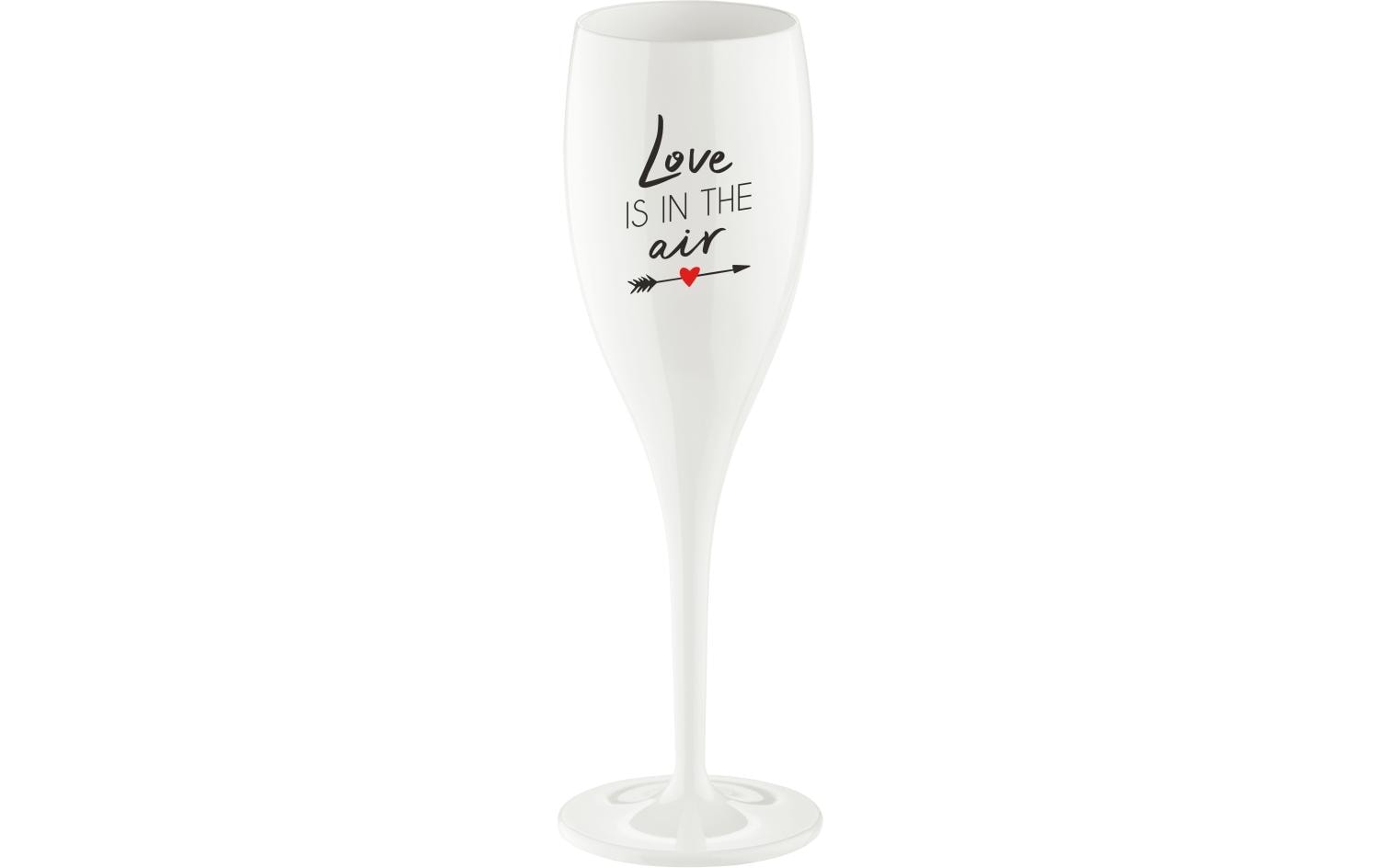 Sektglas Superglas Love is in the air 100 ml, 1 Stück, WeissGlas geeignet für Champagner oder Schaumweine