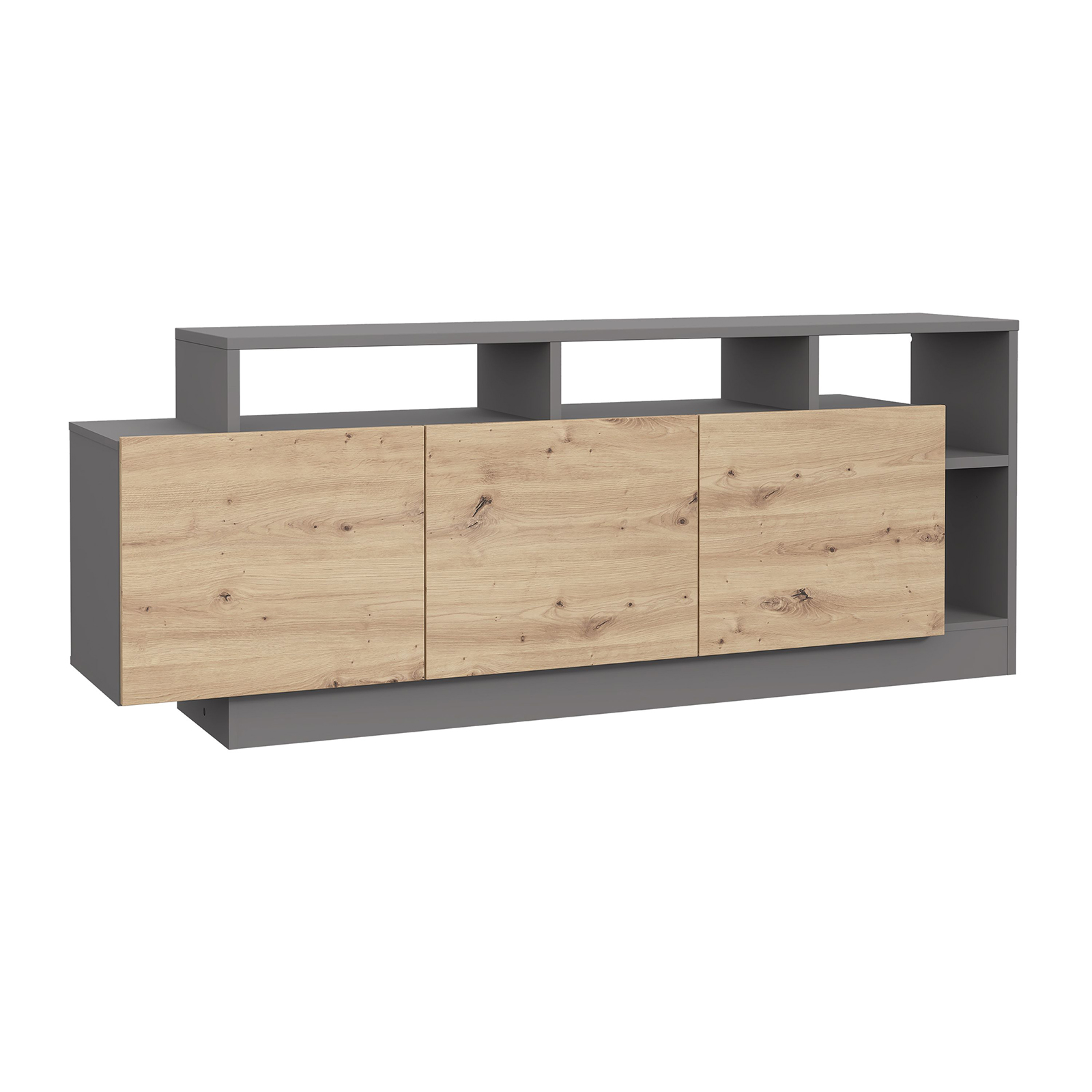 Lowboard - grau-Artisan Eiche - 185 cm breit