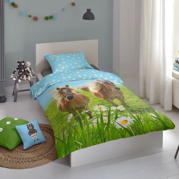 Muller Textiel Horses Dekbedovertrek Multi 140 x 200 / 220 cm