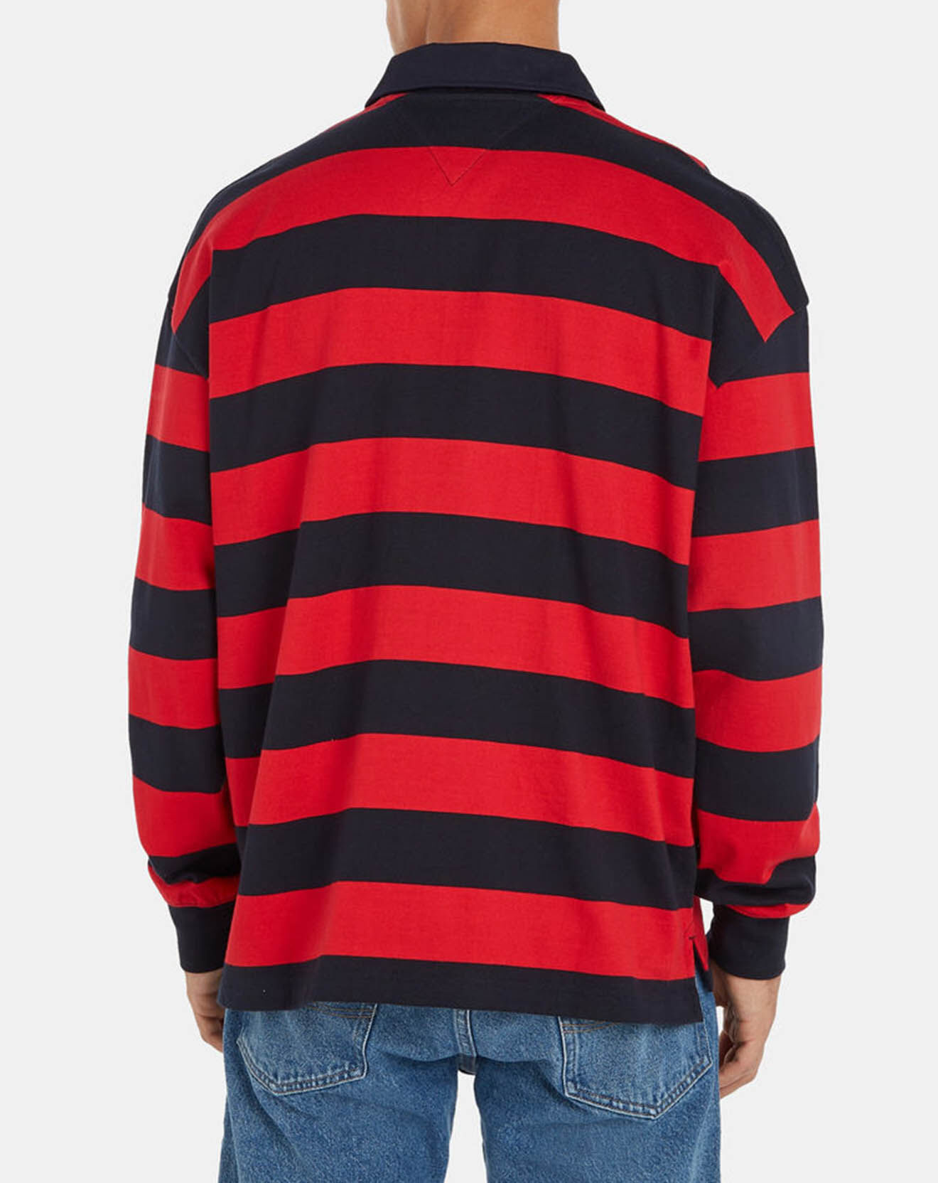 Tommy Hilfiger Sweat Rugby rayé bleu marine/rouge