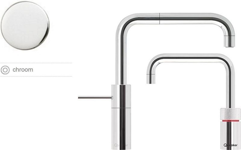 Quooker - Nordic Square - Twintaps - Chroom - Combi Boiler