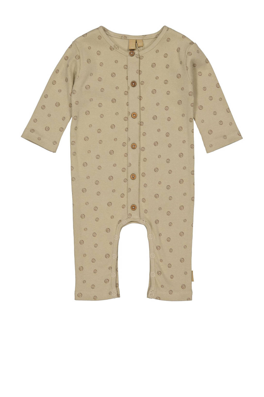 LEVV baby ribgebreide boxpak JIP met all over print beige/bruin