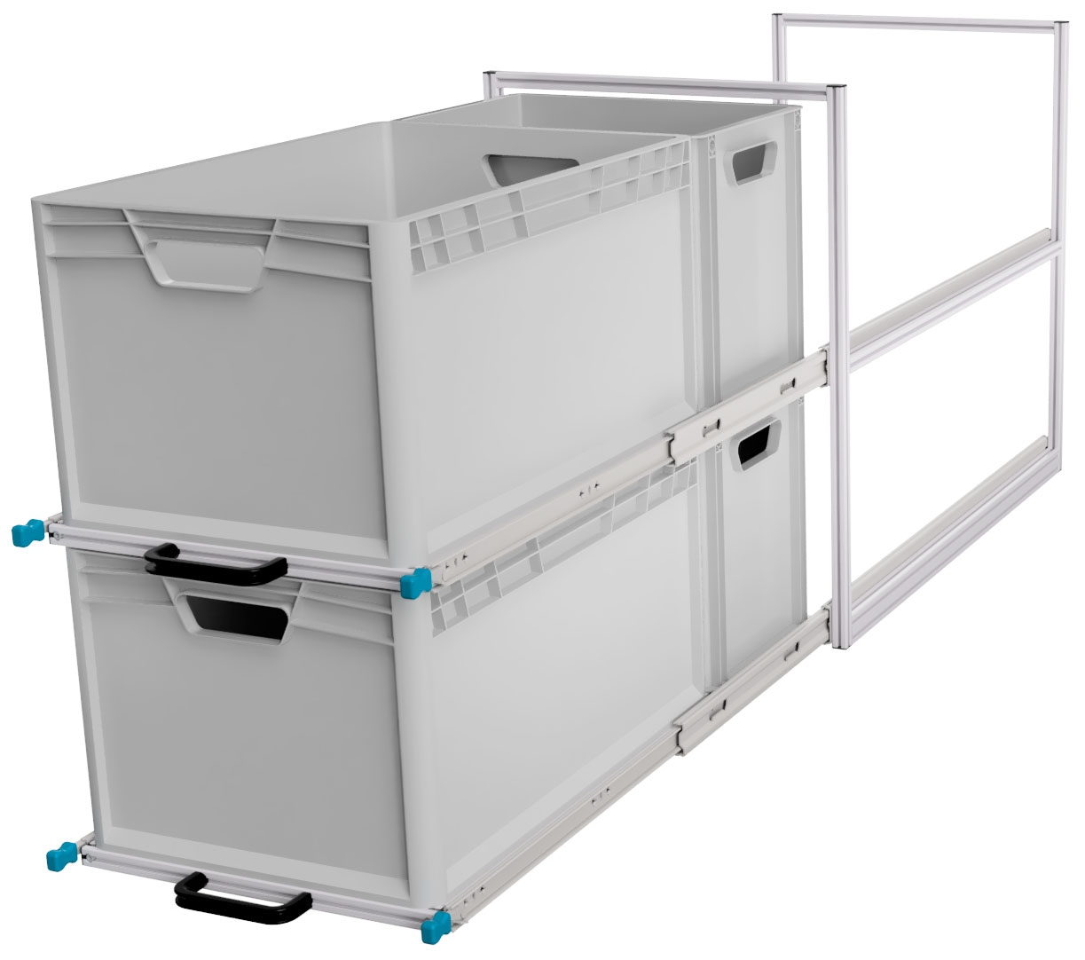 SYS-Rack Kastenwagen Heckauszug Regal-System 94 x 49 x 70 cm