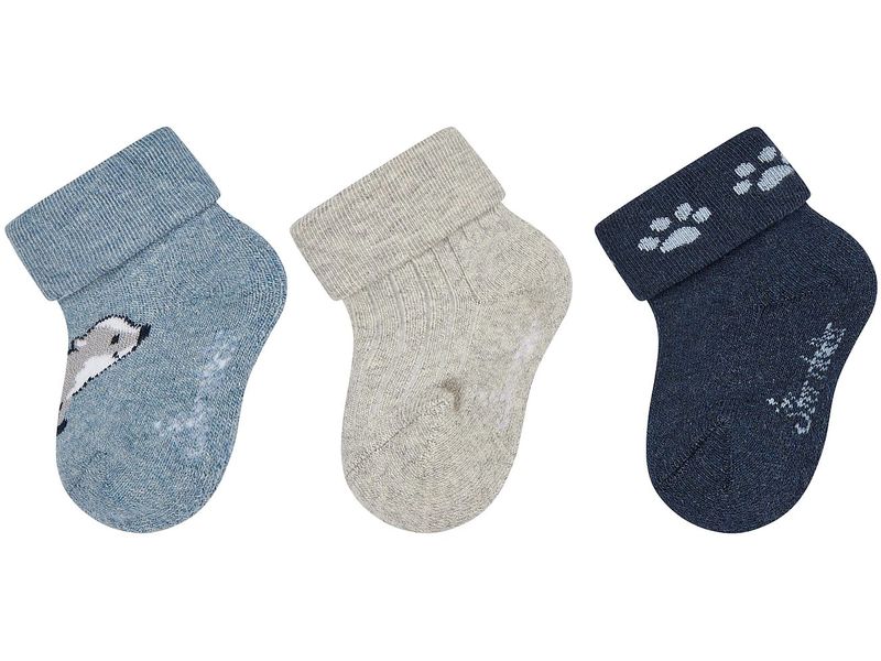 Sterntaler Socken 3er Set Dachs Blau Gr. 17/18 Weiche Erstlingssocken