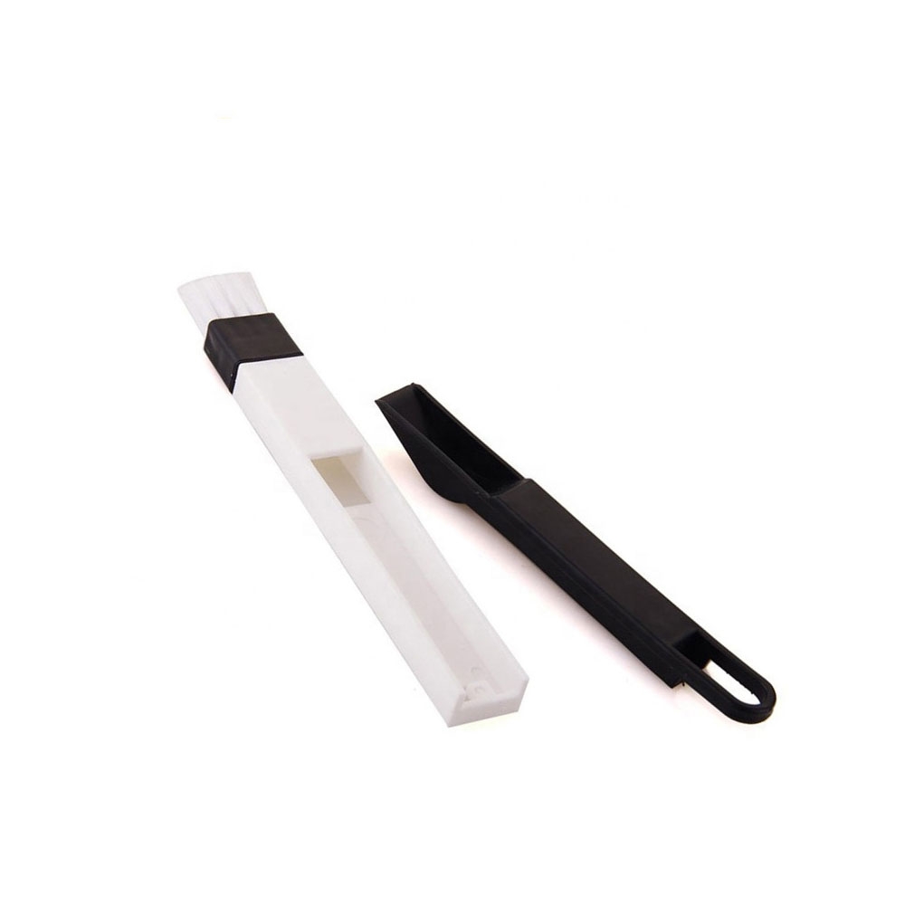 (18cm) Universal Reinigungsbürste mit Nylon Borsten   Schaufel für Tastatur / Fenster / Lüftungsgitter - Schwarz / Weiss