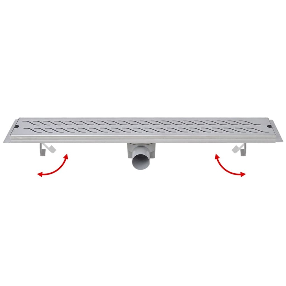 Drain de douche linéaire 730 x 140 mm en acier inoxydable