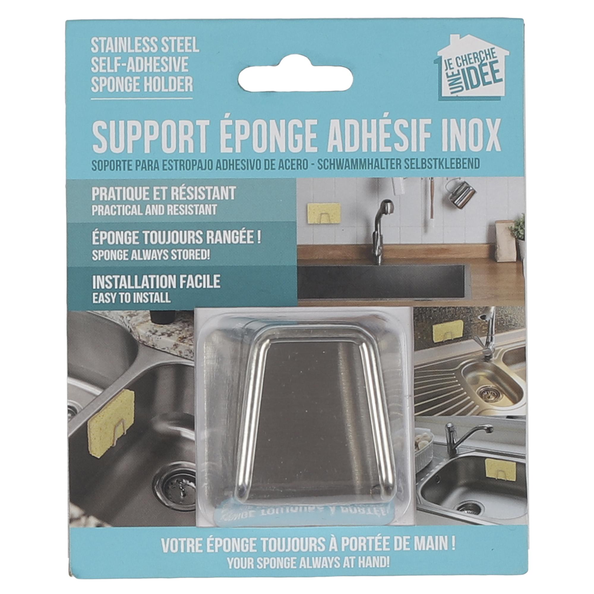 SUPPORT EPONGE ADHESIF INOX 4X4X3CM