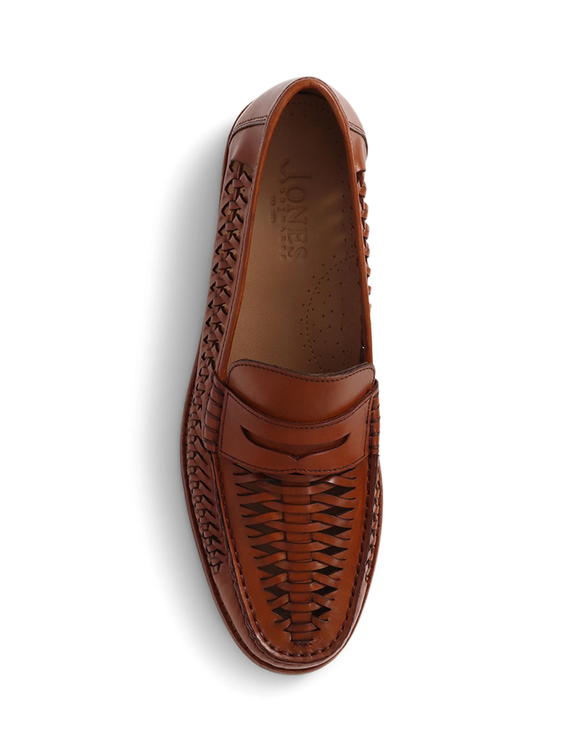 Chocoladebruin - Jones Bootmaker Riverside geweven leren instappers