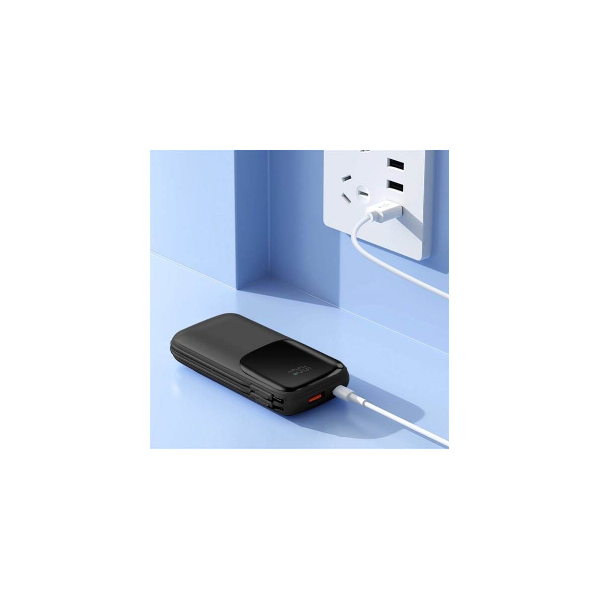 Mini powerbank 10000 mAh med hurtiglading og høy kapasitet