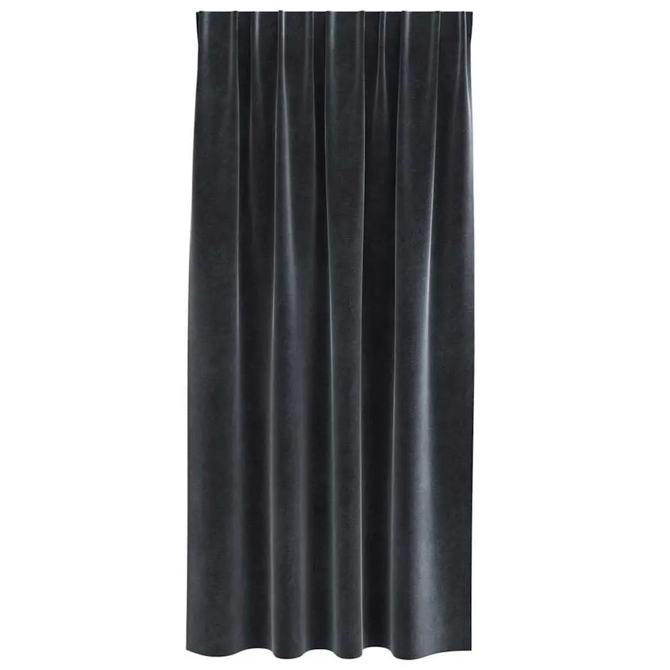vidaXL Gordijnen - Verduisterend - Donkergrijs - 140x175 cm - Fluweel - 2 Stuks