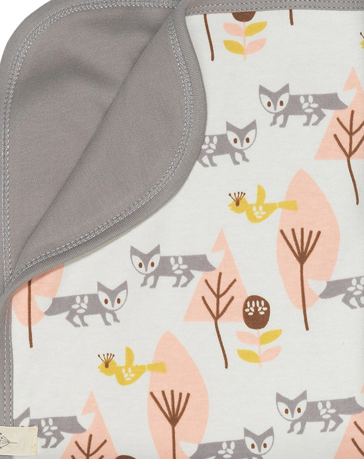 Babydecke FOX (80x100) in rosa/grau