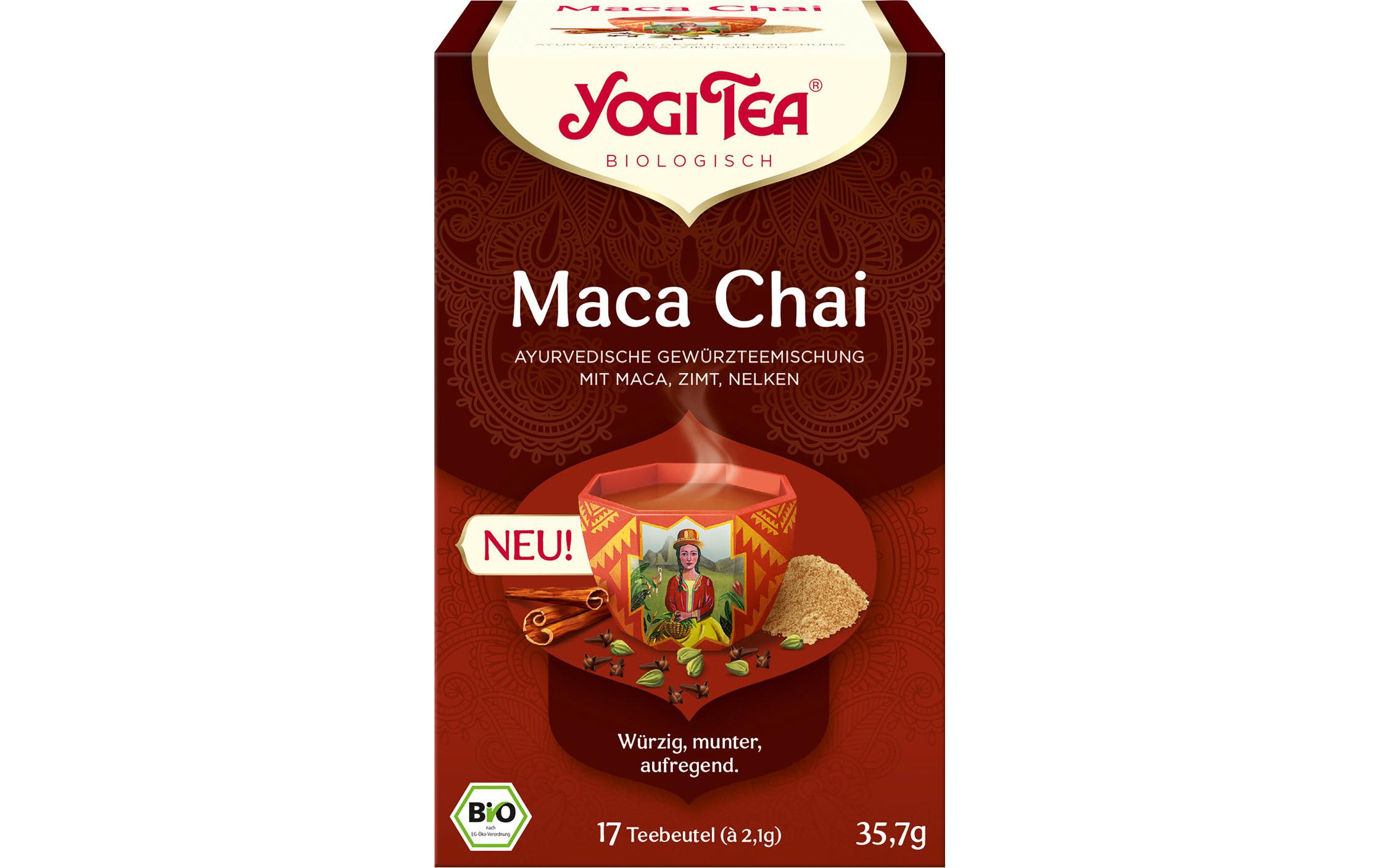 Teebeutel Maca Chai Gewürztee 17 StückAyurvedische Gewürzteemischung