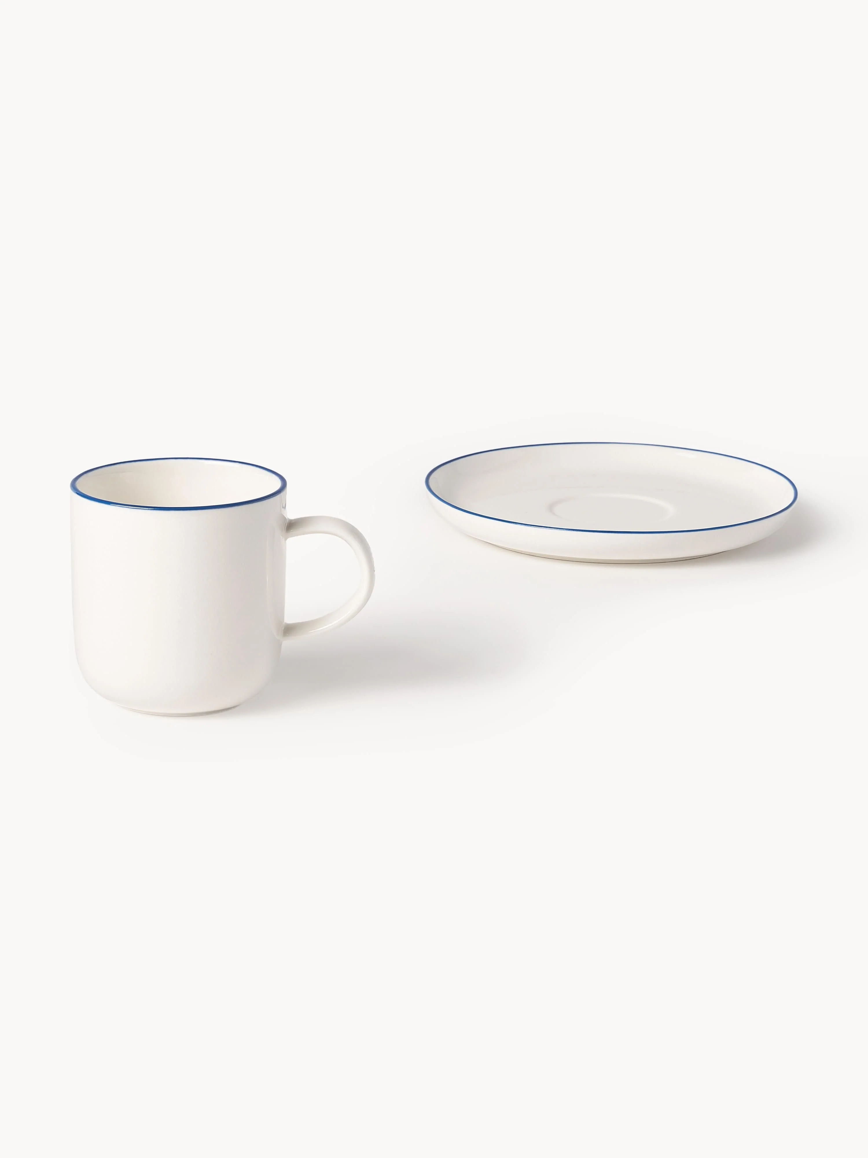 Porseleinen koffiekopjes Facile met schotels, 2 stuks