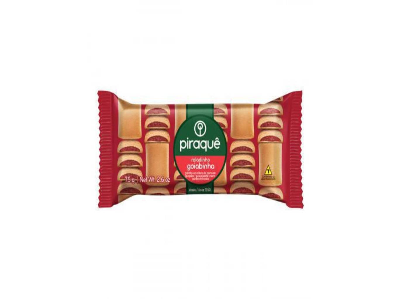 BISCOITO PIRAQUÊ ROLADINHO GOIABA 75G