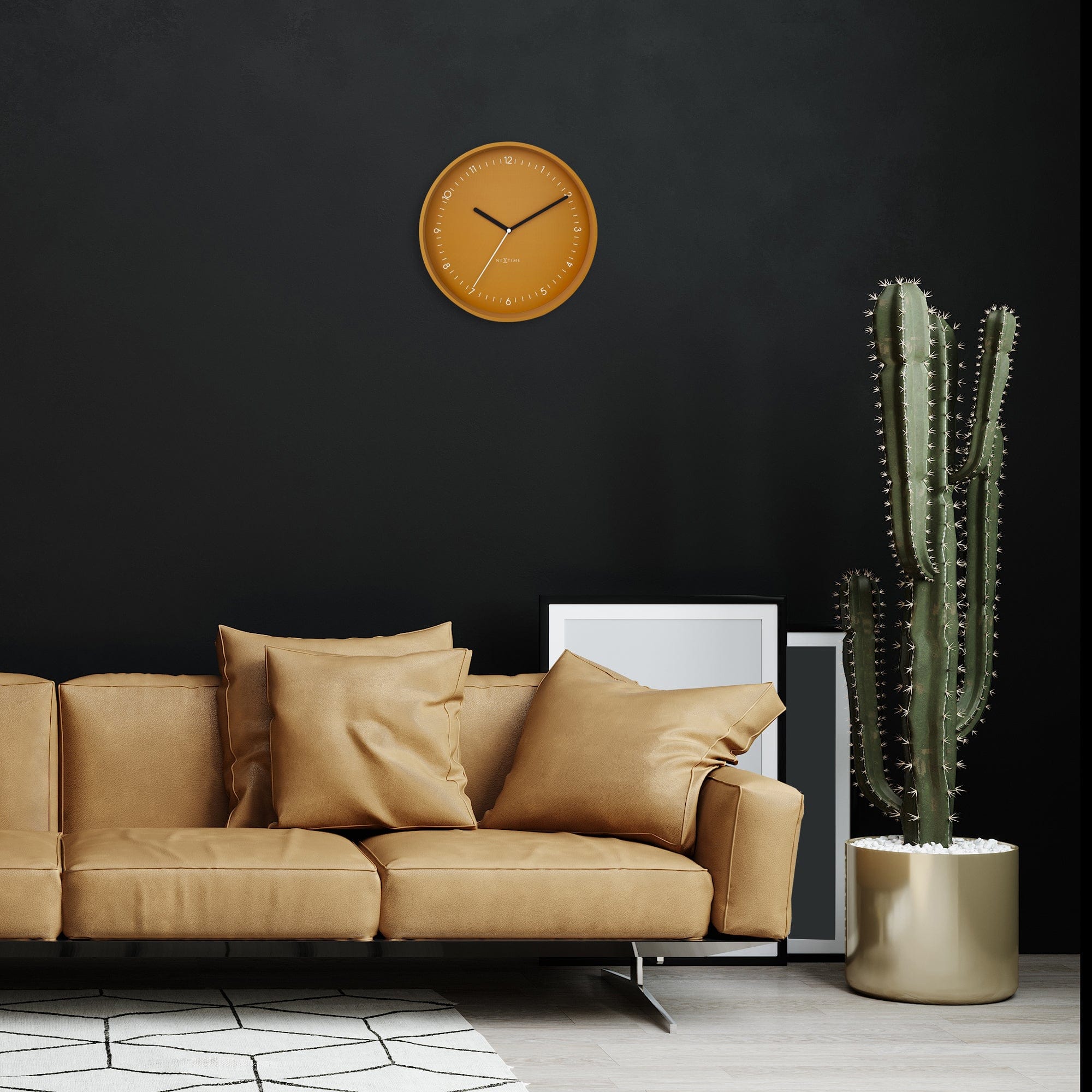 NeXtime - Wandklok 30cm-Stil-Geel-Aluminium-NeXtime Berlin