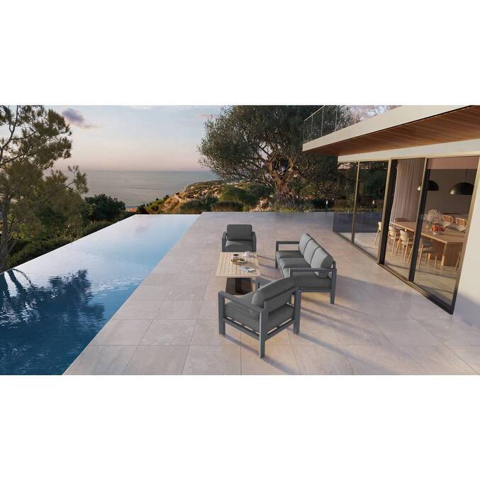 Table de jardin relevable rectangulaire SALIMIA Graphite & Honey