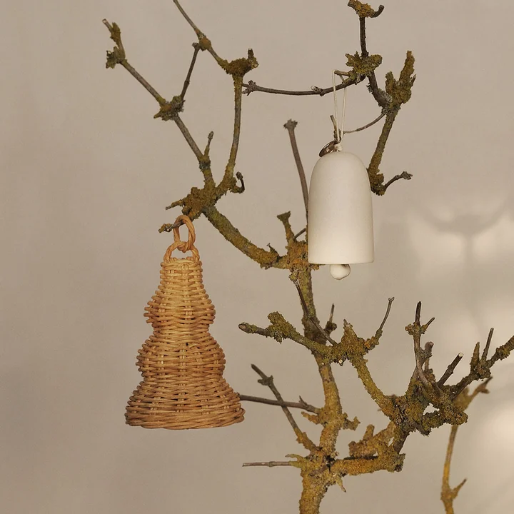 Ferm Living - Geflochtene Glocken-Kugeln, natur (2er-Set)