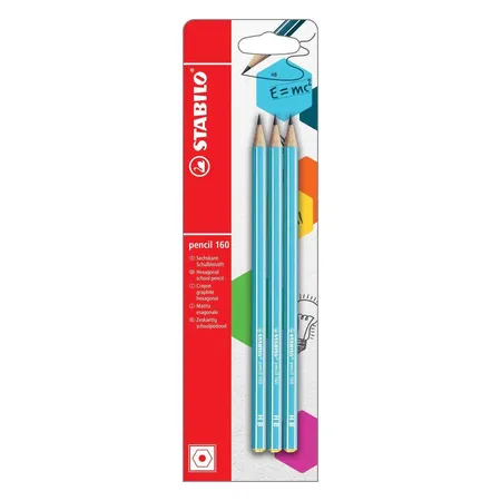 Bleistift - STABILO pencil 160 in blau - Härtegrad HB - 3er Pack