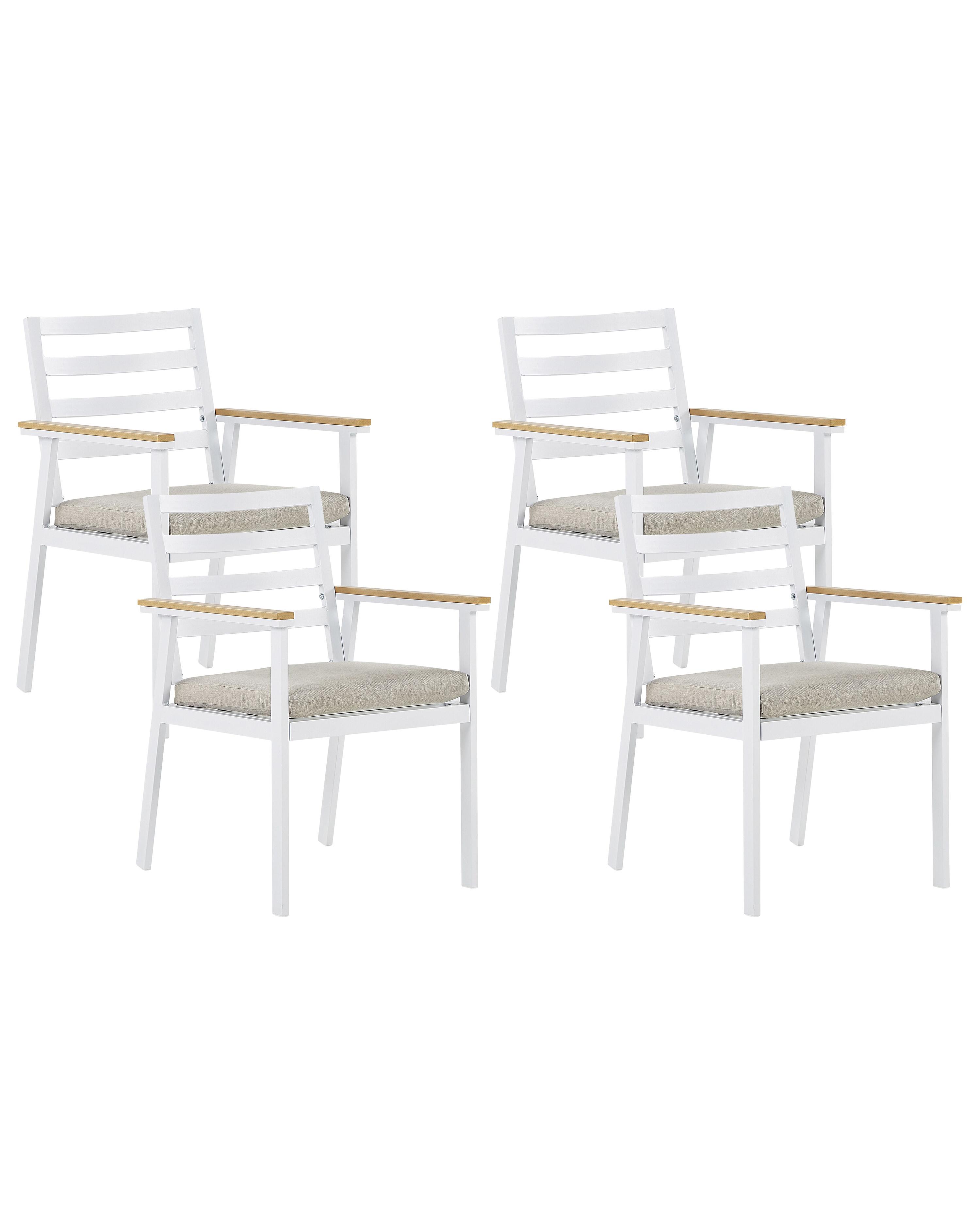 Set van 4 stoelen met zitkussen CAVOLI Metaal Beige