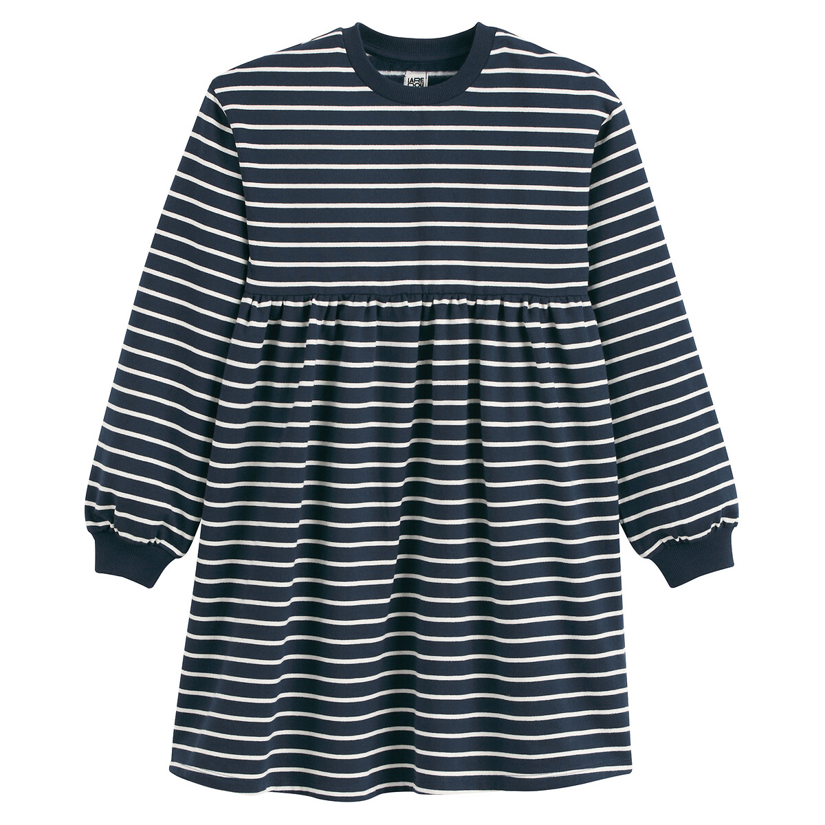 COLEÇÃO LA REDOUTE<br>Vestido listrado de mangas compridas em fleece