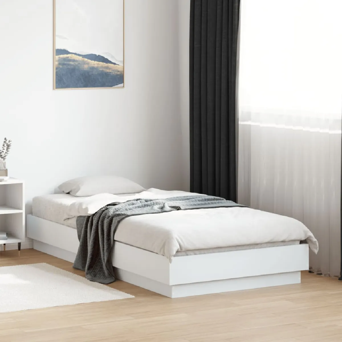 VidaXL Cadre de Lit LED - Bois Blanc