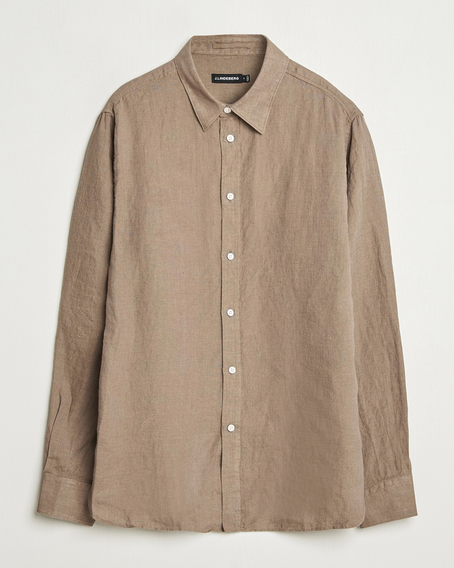 J.Lindeberg Linen Melange Shirt Nutmeg