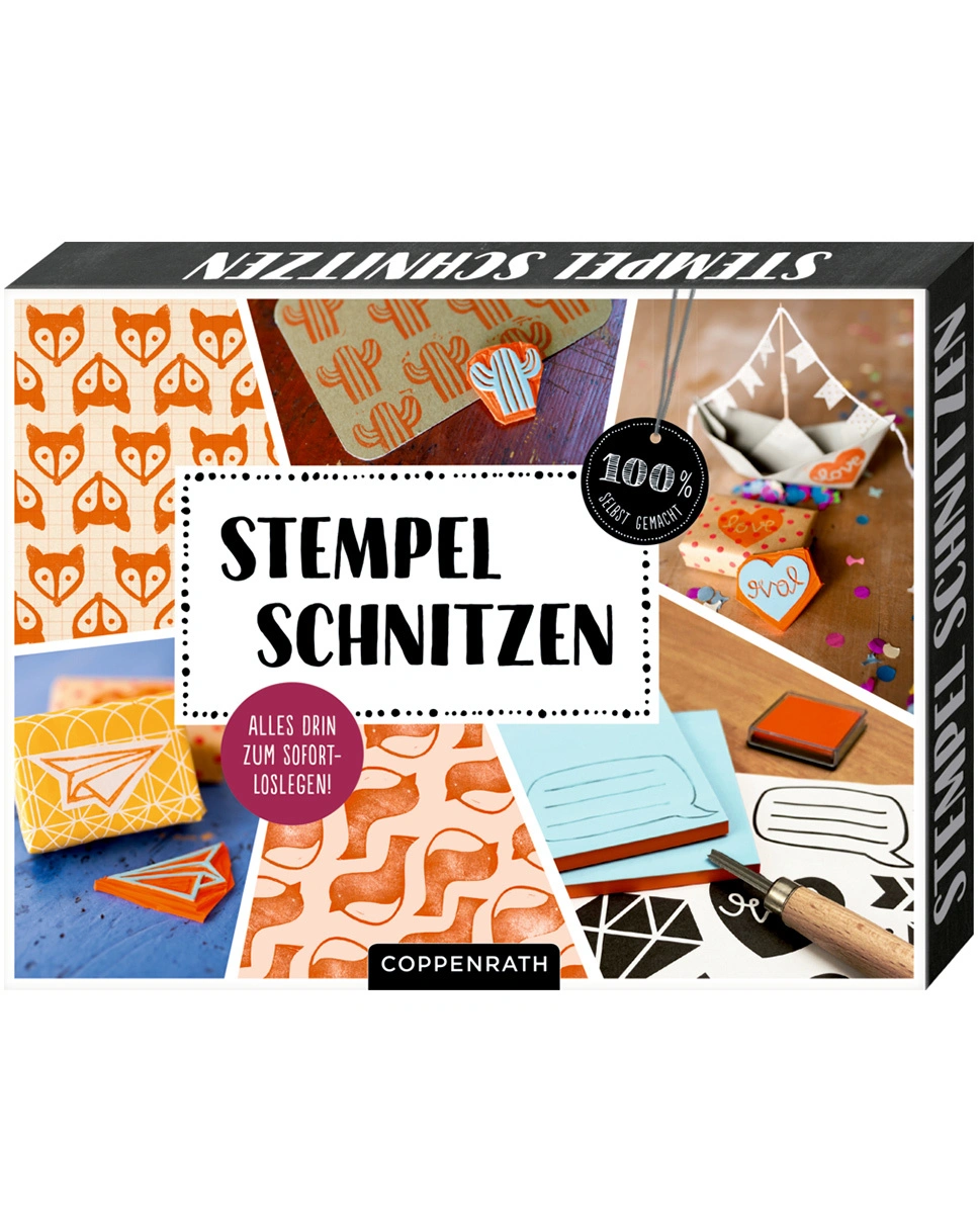 Bastel-Set 100% SELBST GEMACHT - STEMPEL SCHNITZEN