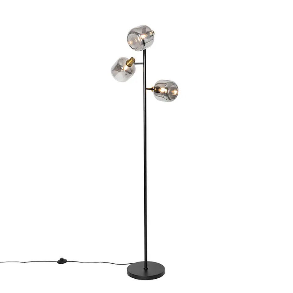 Qazqa vloerlampen zuzanna grijs e14