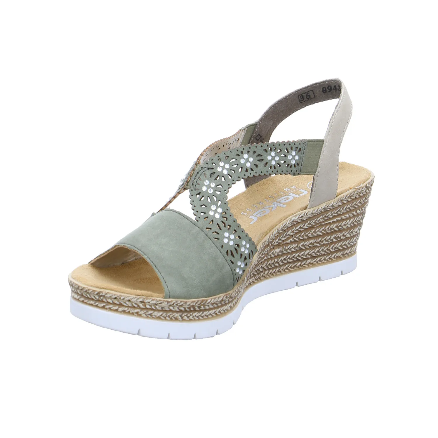 RIEKER Sandalette Khaki Lederimitat