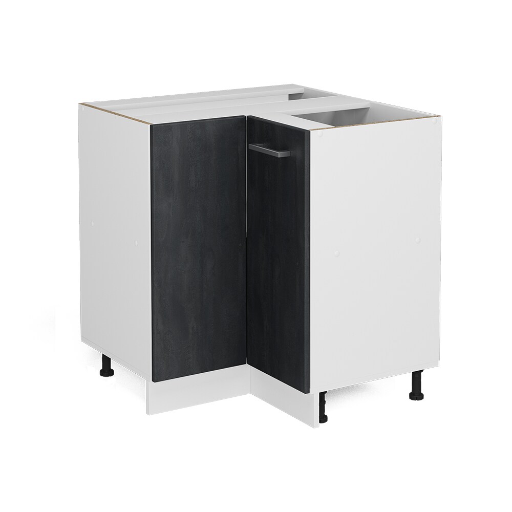 Vicco Eckunterschrank R-Line Schwarz Beton Weiß 87 cm ohne Arbeitsplatte
