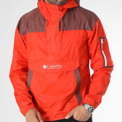 Coupe-Vent Capuche Challenger 1714291 Orange Bordeaux
