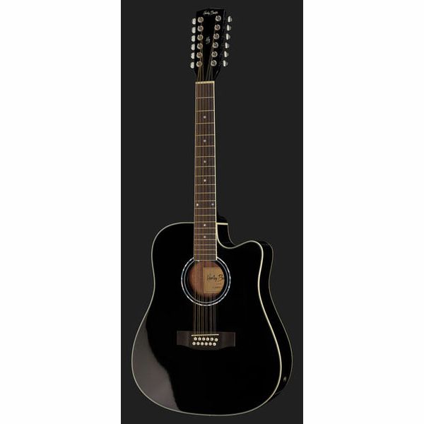Harley Benton HBD200-12BK 12-String Westerngitarre schwarz
