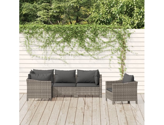 LES TENDANCES - Salon extérieur Salon de jardin-gris-5 places-63x63x55.5-490399