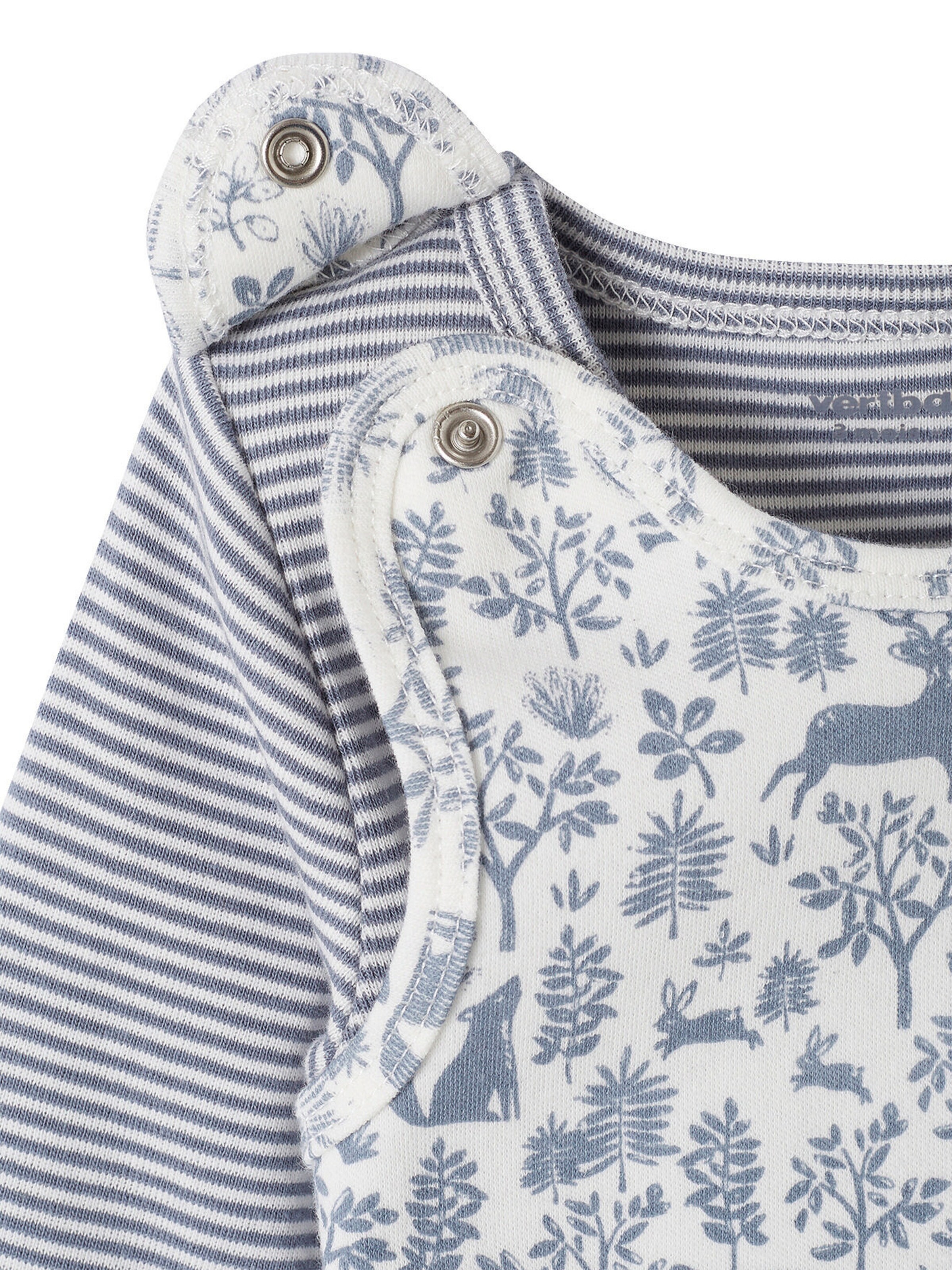 Vertbaudet Baby-Set: Strampler, Body & Schmusetuch, Bio-Baumwolle jeansblau