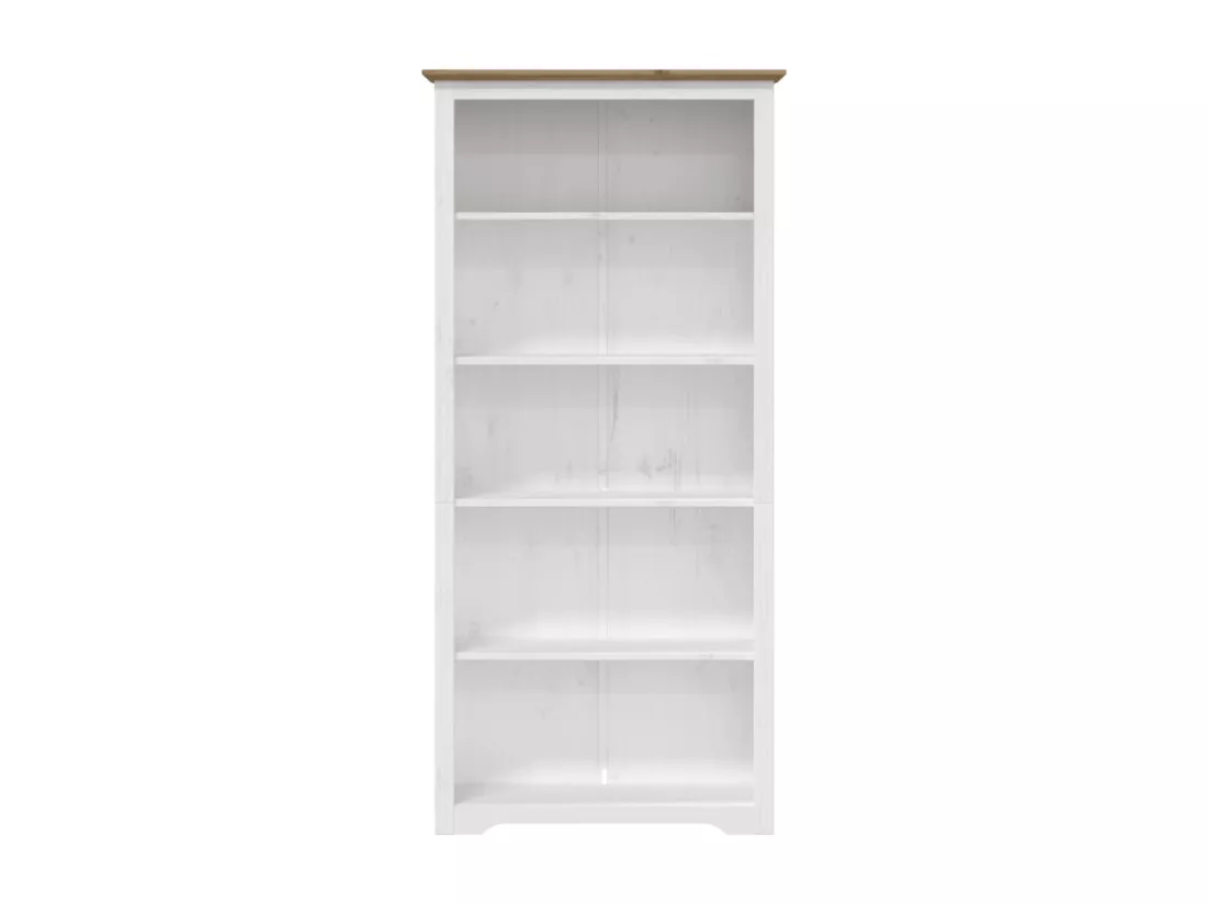 Bibliothèque BODO marron 80x38x180 bois pin massif 5 niveaux
