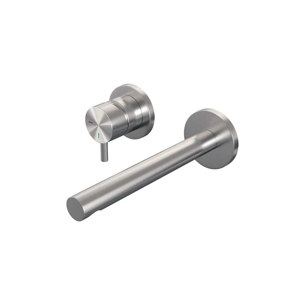 Brauer Brushed Edition ColdStart wastafelkraan inbouw rechte uitloop en rozetten model B2 RVS geborsteld PVD