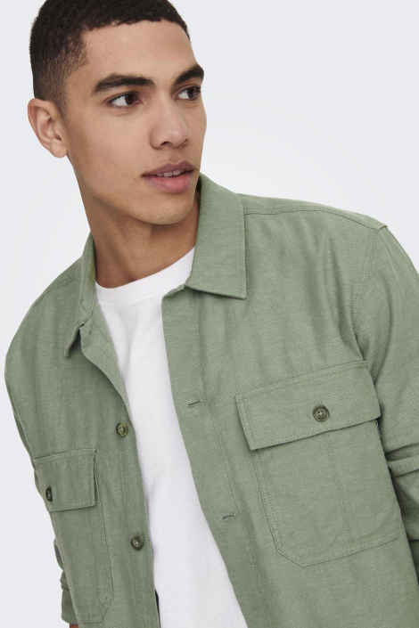 Only & Sons groene heren overhemd