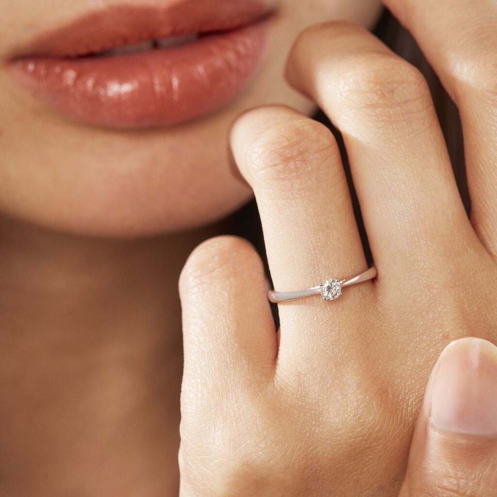 Bague Solitaire Aphrodite Or Blanc Diamant