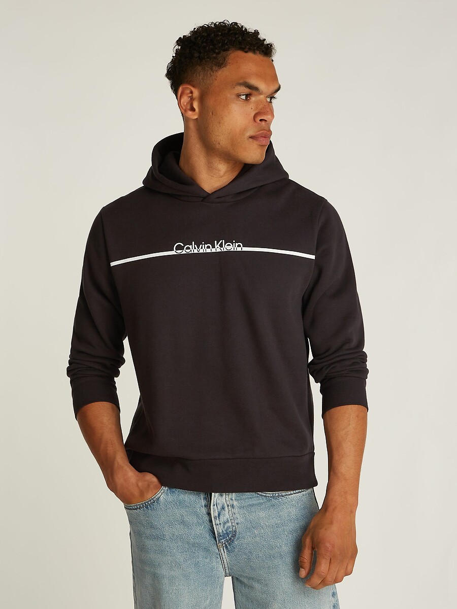 CALVIN KLEIN<br>Moletom com capuz e logotipo